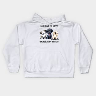 Shih Tzu Dogs Make Me Happy Humans Make My Head Hurt Kids Hoodie